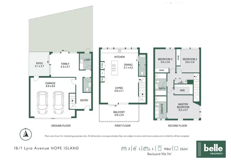 Floorplan of Homely townhouse listing, 18/1 Lyra Avenue, Hope Island QLD 4212