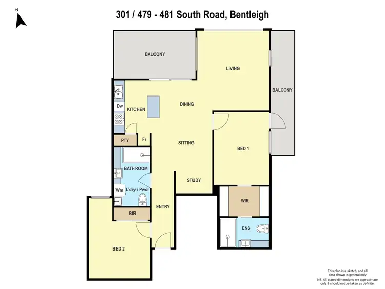 Floorplan of Homely unit listing, 301/481 South Road, Bentleigh VIC 3204