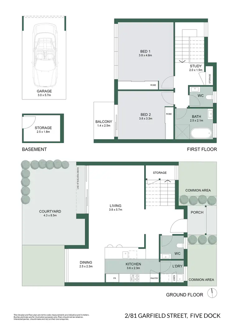 Floorplan of Homely townhouse listing, 2/81 Garfield Street, Five Dock NSW 2046