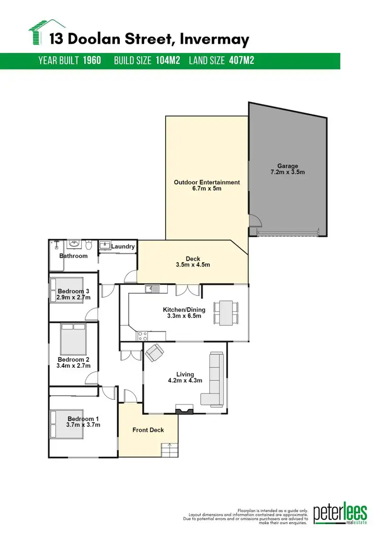 Floorplan of Homely house listing, 13 Doolan Street, Invermay TAS 7248