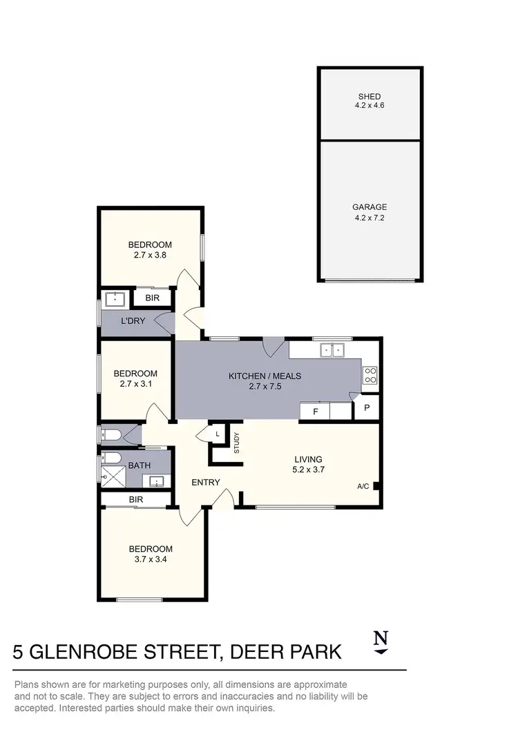 Floorplan of Homely house listing, 5 Glenrobe Street, Deer Park VIC 3023