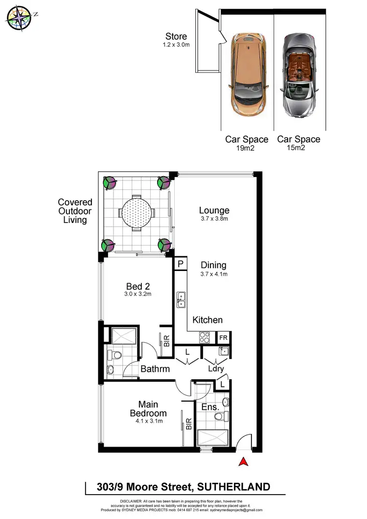 Floorplan of Homely unit listing, 303/9 Moore Street, Sutherland NSW 2232