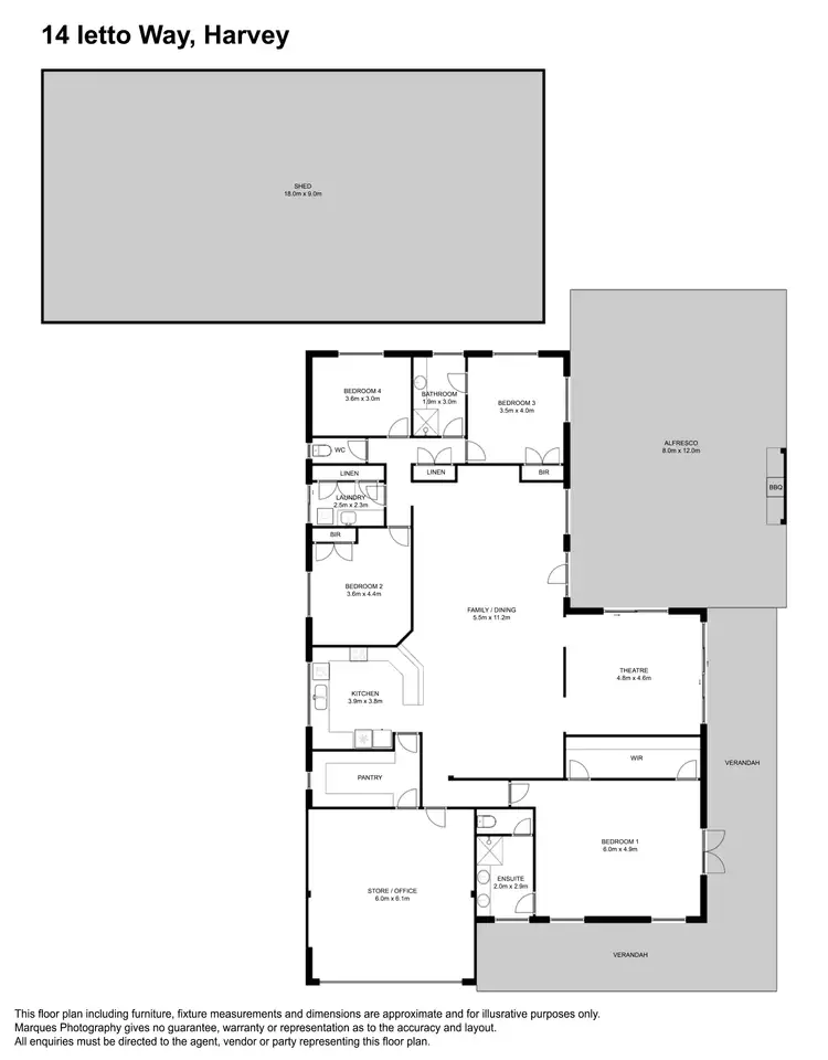 Floorplan of Homely house listing, 14 Ietto Way, Harvey WA 6220