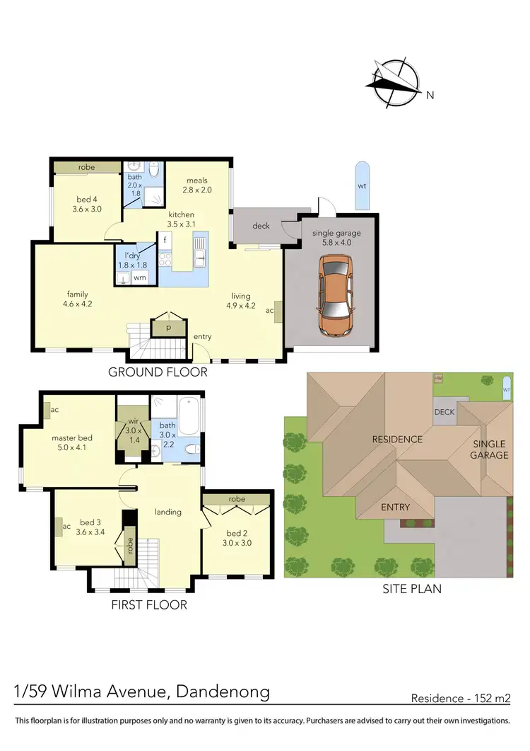 Floorplan of Homely townhouse listing, 1/59 Wilma Avenue, Dandenong VIC 3175