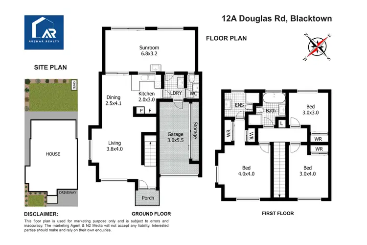 Floorplan of Homely townhouse listing, 12A Douglas Road, Blacktown NSW 2148