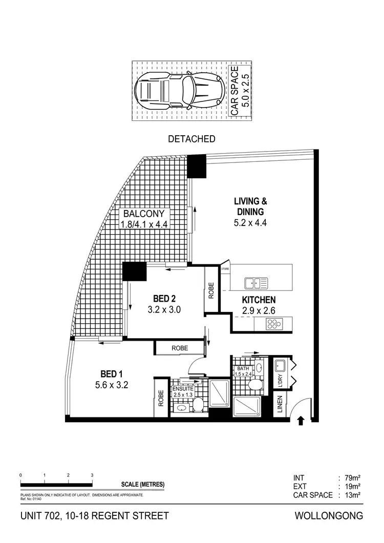 Floorplan of Homely apartment listing, 702/10-18 Regent Street, Wollongong NSW 2500