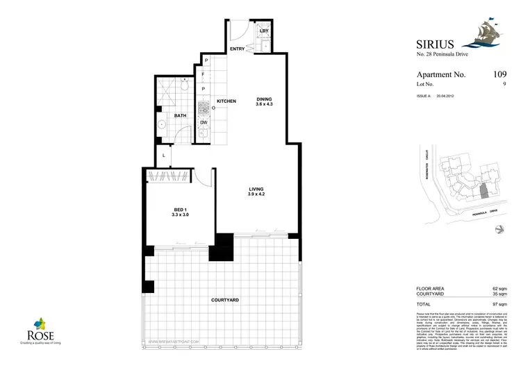 Floorplan of Homely apartment listing, 109/28 Peninsula Drive, Breakfast Point NSW 2137