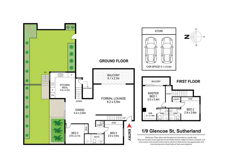 Floorplan of Homely townhouse listing, 1/9 Glencoe Street, Sutherland NSW 2232