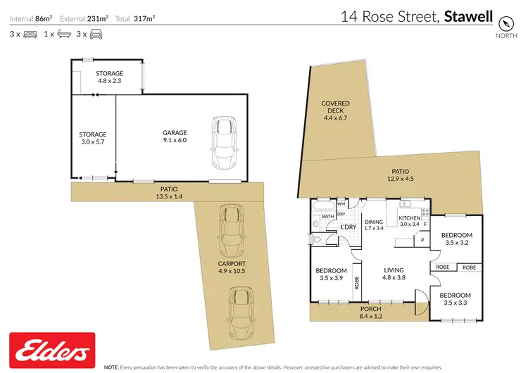 Floorplan of Homely house listing, 14 Rose Street, Stawell VIC 3380