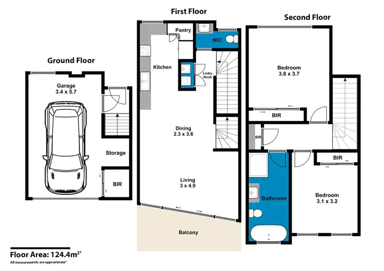 Floorplan of Homely townhouse listing, 2/80 Burwood Highway, Burwood East VIC 3151