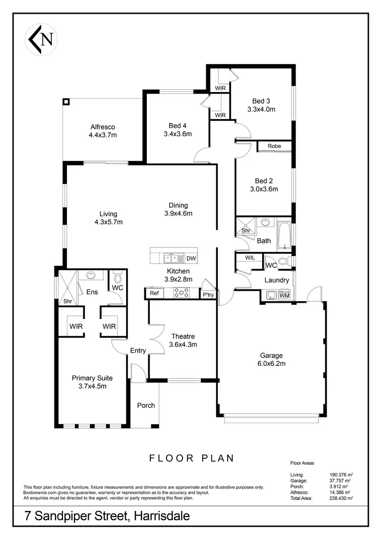 Floorplan of Homely house listing, 7 Sandpiper Street, Harrisdale WA 6112