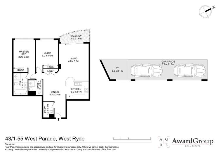 Floorplan of Homely apartment listing, 43/1-55 West Parade, West Ryde NSW 2114
