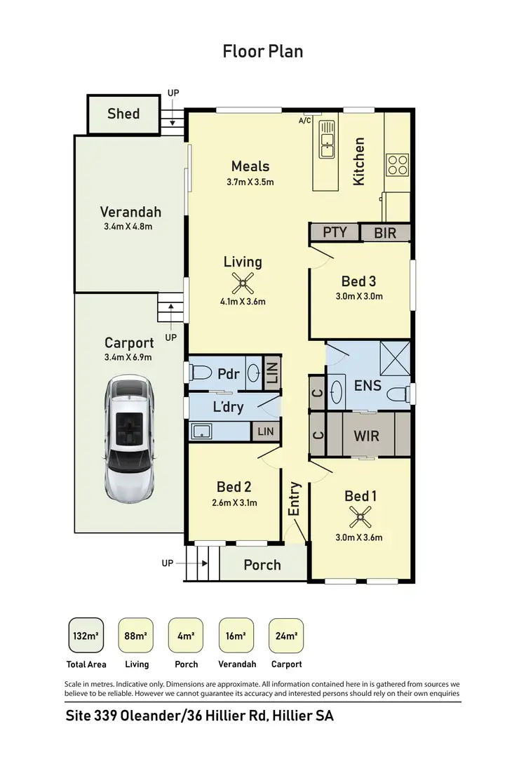 Floorplan of Homely retirement listing, 339 Oleander / 36 Hillier Road, Hillier SA 5116