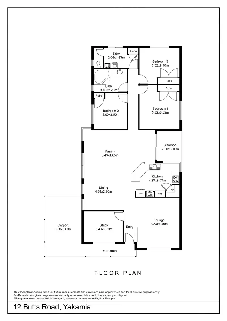 Floorplan of Homely house listing, 12 Butts Road, Yakamia WA 6330