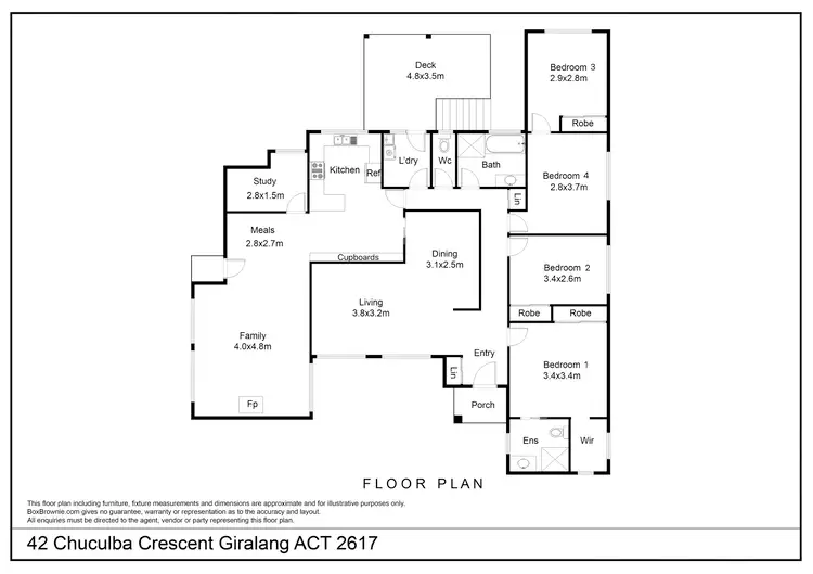 Floorplan of Homely house listing, 42 Chuculba Crescent, Giralang ACT 2617