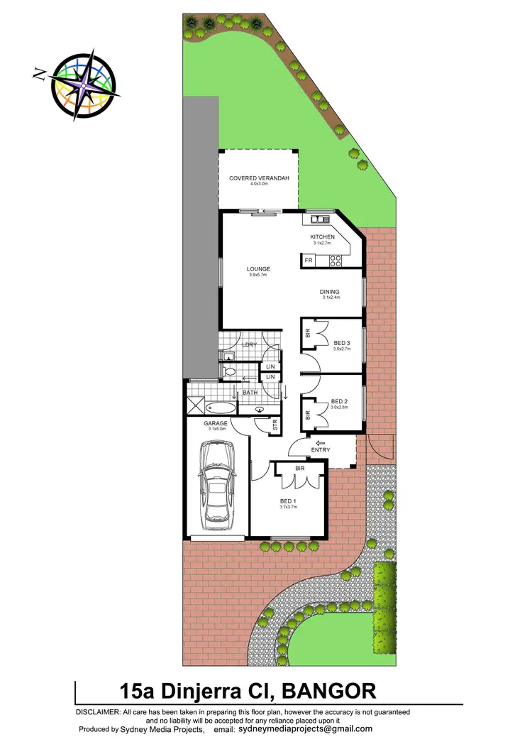 Floorplan of Homely semi-detached listing, 15A Dinjerra Close, Bangor NSW 2234
