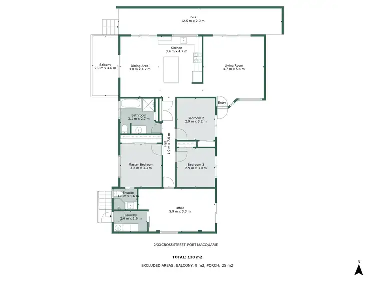 Floorplan of Homely villa listing, 2/33 Cross Street, Port Macquarie NSW 2444