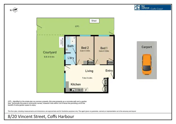 Floorplan of Homely unit listing, 8/20 Vincent Street, Coffs Harbour NSW 2450