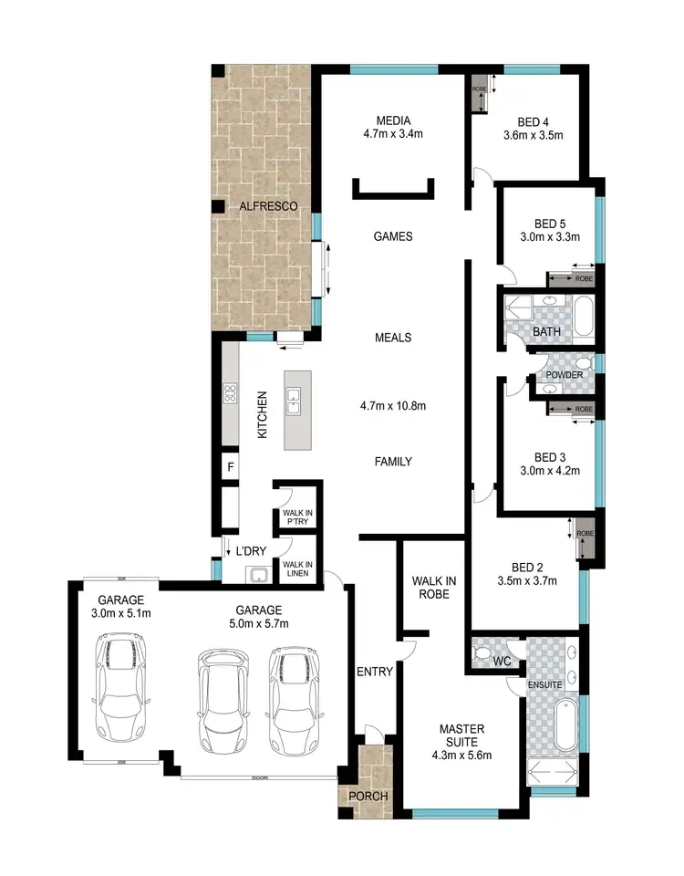 Floorplan of Homely house listing, 5 Hawkesbury Way, Australind WA 6233