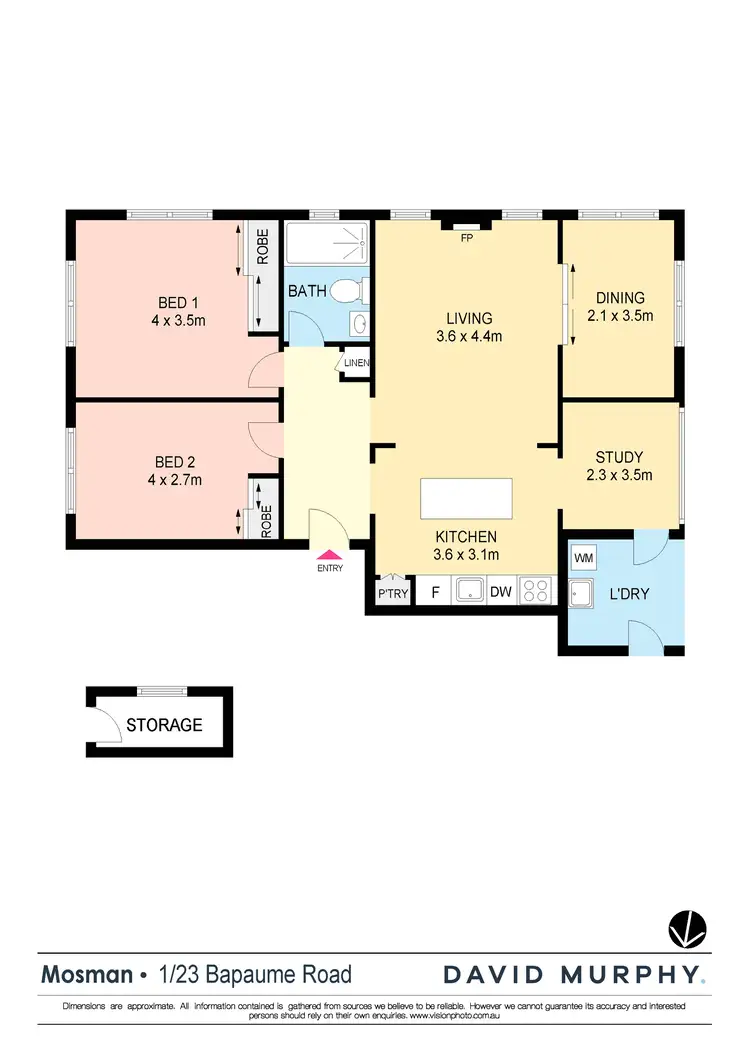Floorplan of Homely apartment listing, 1/23 Bapaume Road, Mosman NSW 2088
