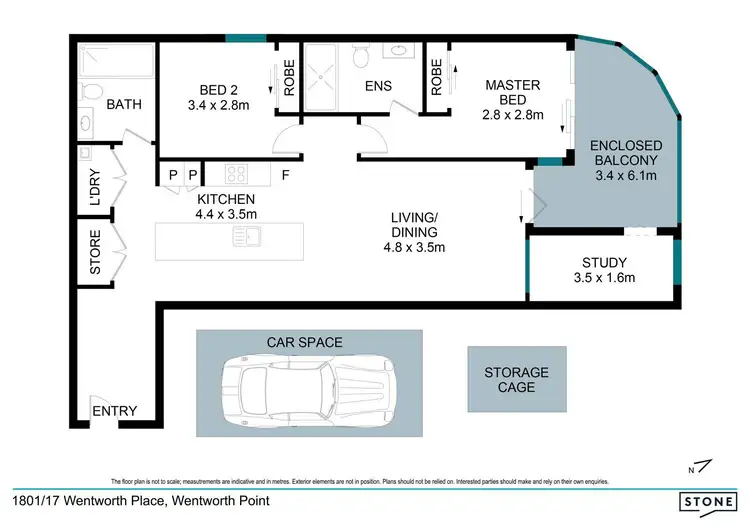 Floorplan of Homely apartment listing, 1801/17 Wentworth Place, Wentworth Point NSW 2127