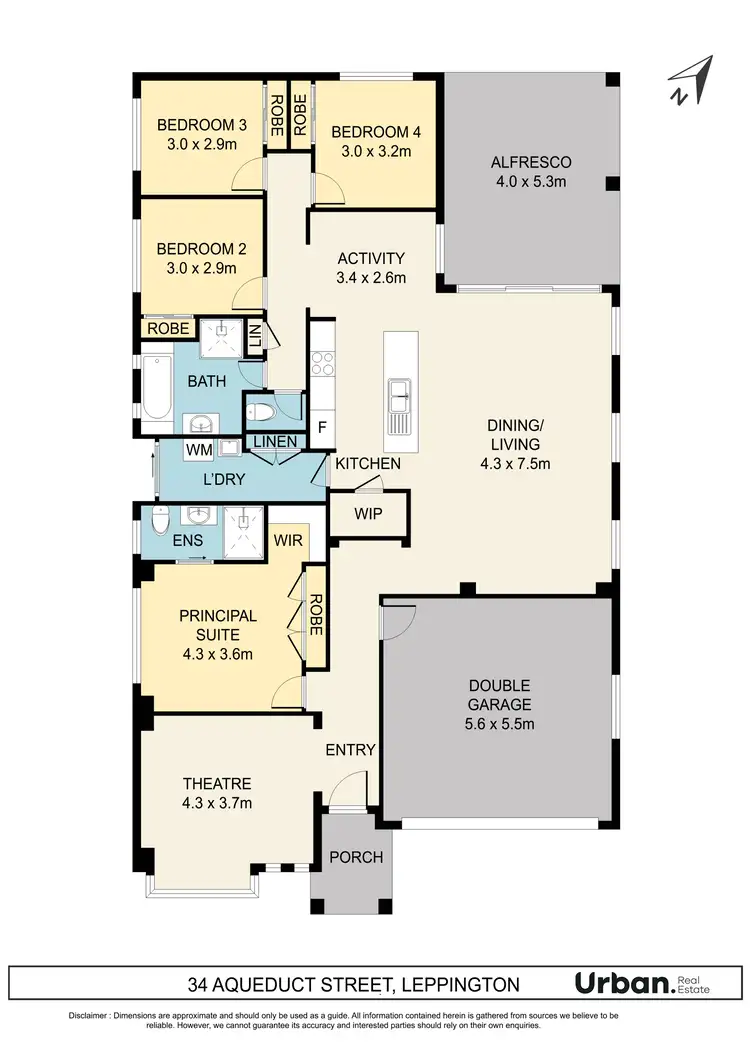 Floorplan of Homely house listing, 34 Aqueduct Street, Leppington NSW 2179