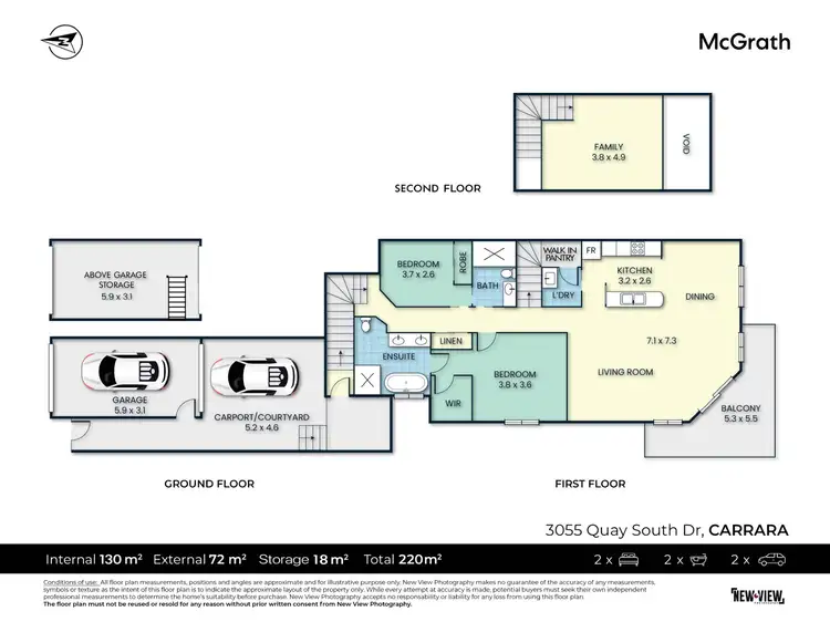 Floorplan of Homely townhouse listing, 3055 Quay South Drive, Carrara QLD 4211