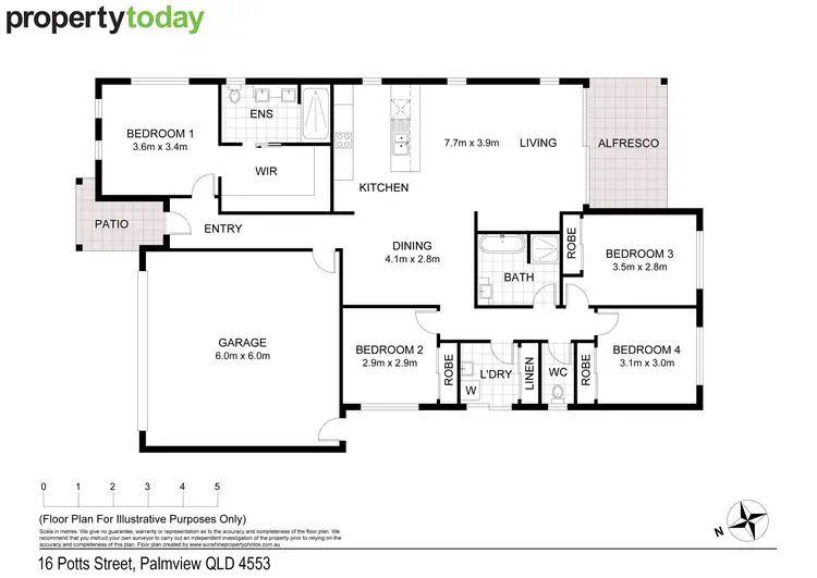 Floorplan of Homely house listing, 16 Potts Street, Palmview QLD 4553