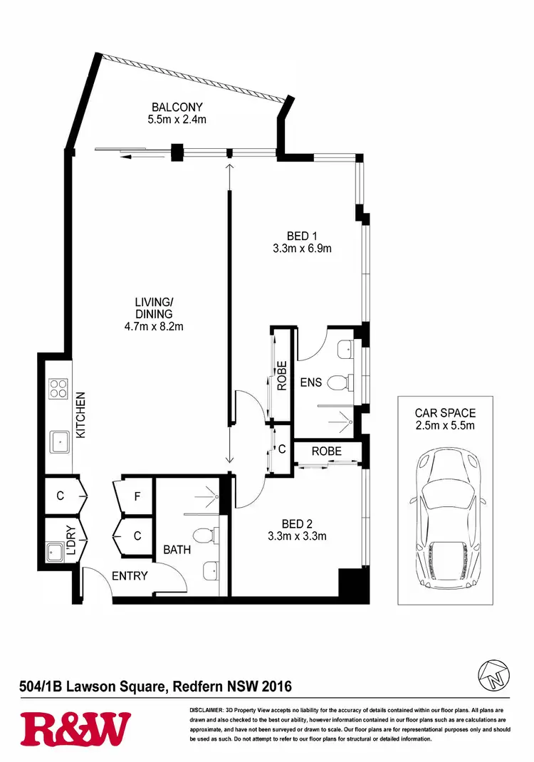 Floorplan of Homely apartment listing, 504/1B Lawson Square, Redfern NSW 2016