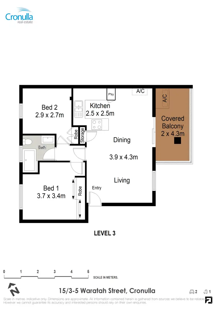 Floorplan of Homely unit listing, 15/3-5 Waratah Street, Cronulla NSW 2230