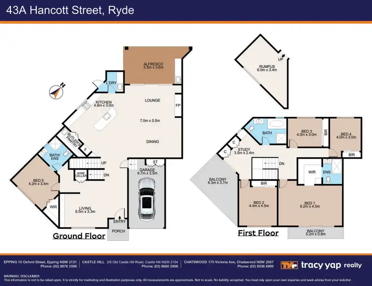 Floorplan of Homely semi-detached listing, 43A Hancott Street, Ryde NSW 2112