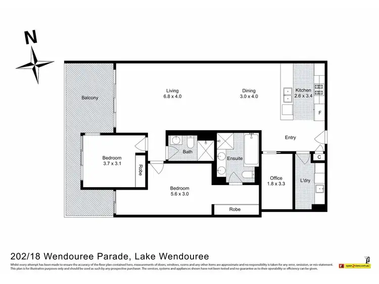 Floorplan of Homely apartment listing, 202/18 Wendouree Parade, Lake Wendouree VIC 3350