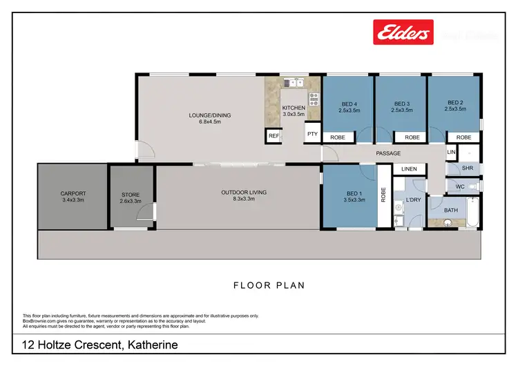 Floorplan of Homely house listing, 12 Holtze Crescent, Katherine NT 850