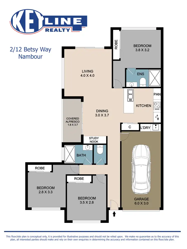 Floorplan of Homely semi-detached listing, 2/12 Betsy Way, Nambour QLD 4560