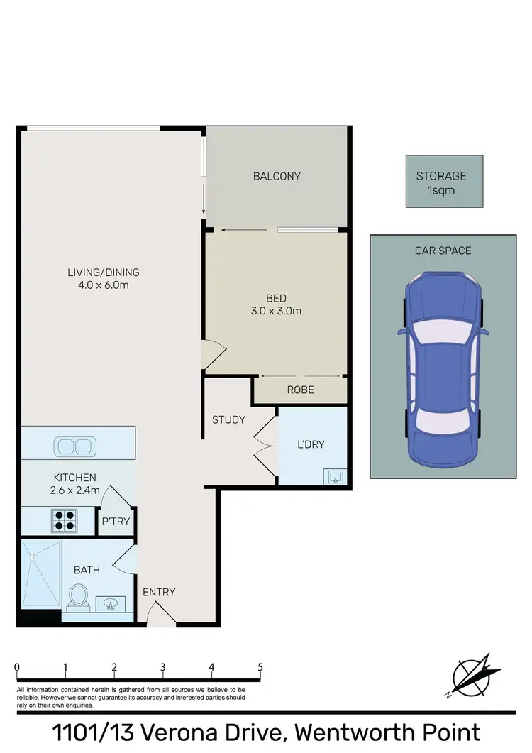 Floorplan of Homely apartment listing, 1101/13 Verona Drive, Wentworth Point NSW 2127