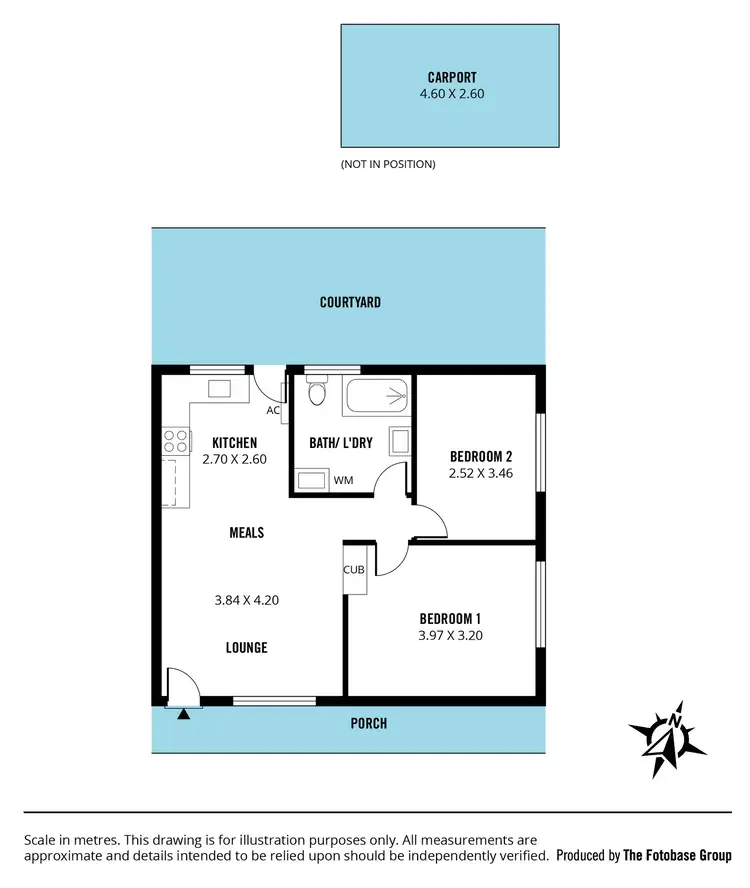 Floorplan of Homely unit listing, 1/109 Spring Street, Queenstown SA 5014