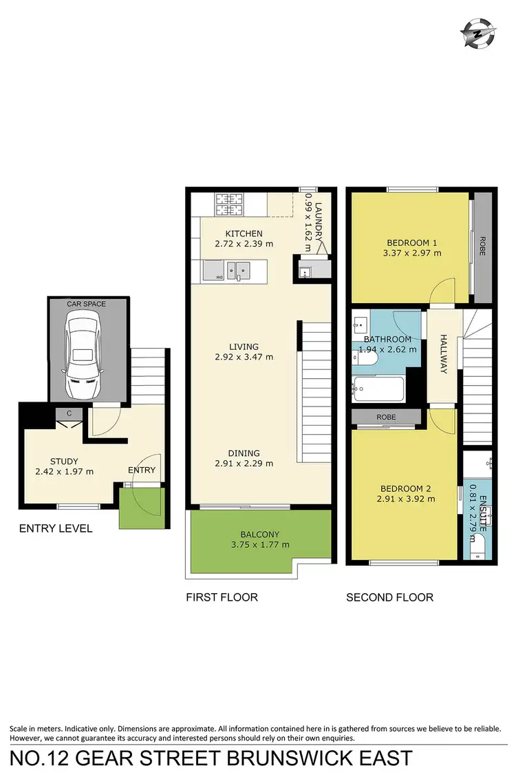 Floorplan of Homely townhouse listing, 12 Gear Street, Brunswick East VIC 3057