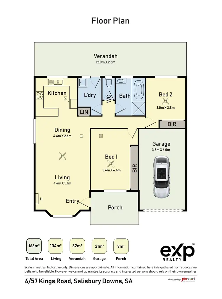 Floorplan of Homely unit listing, 6/57 Kings Road, Salisbury Downs SA 5108