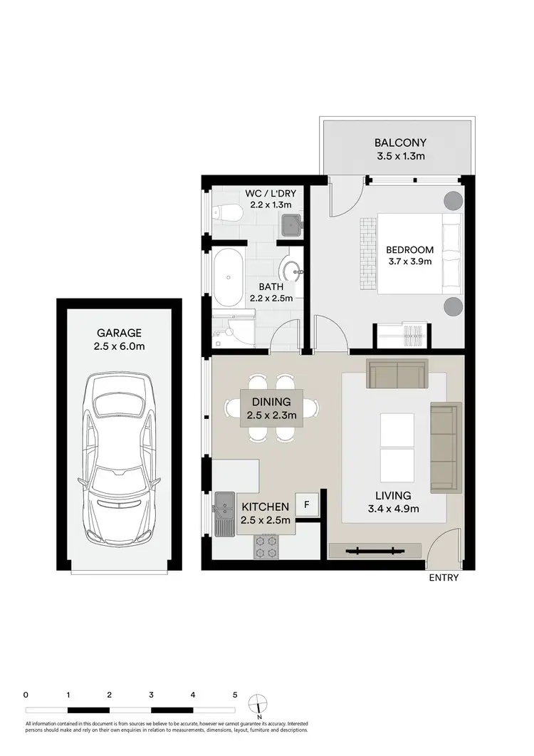 Floorplan of Homely unit listing, 11/45 Banks Street, Monterey NSW 2217