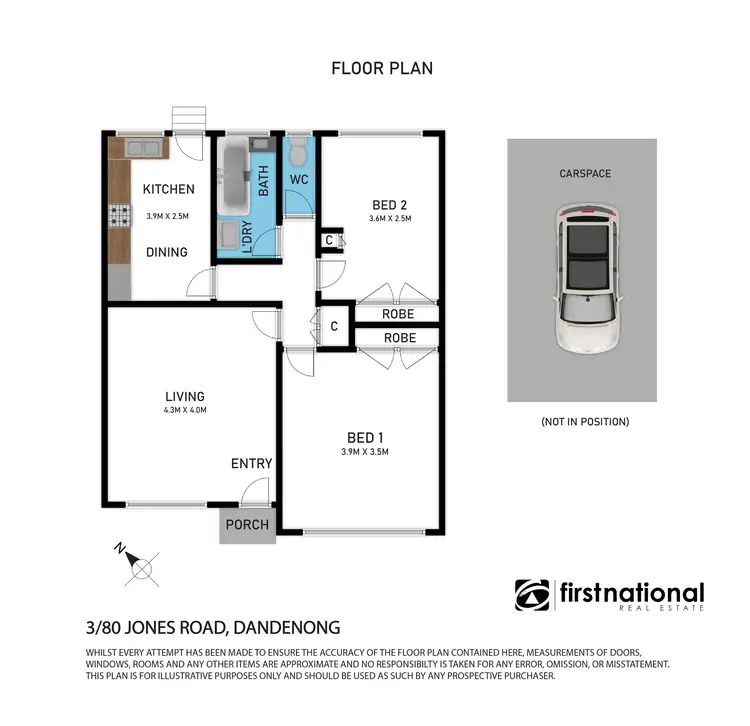 Floorplan of Homely unit listing, 3/80 Jones Road, Dandenong VIC 3175