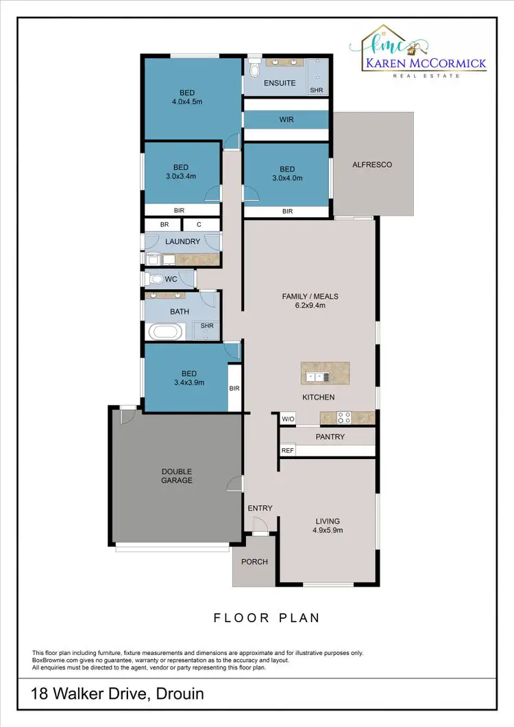 Floorplan of Homely house listing, 18 Walker Drive, Drouin VIC 3818
