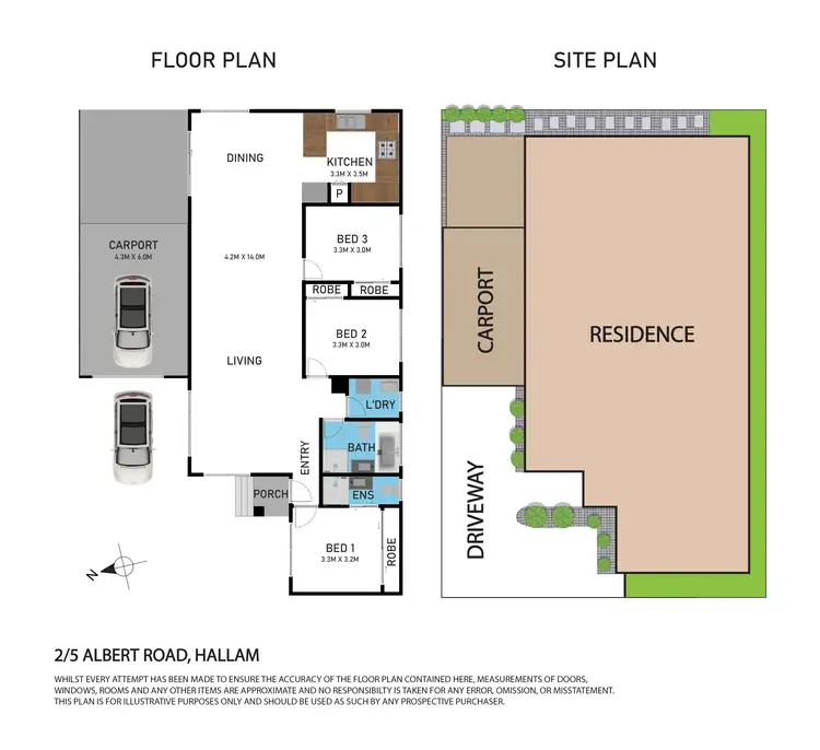 Floorplan of Homely unit listing, 2/5 Albert Road, Hallam VIC 3803