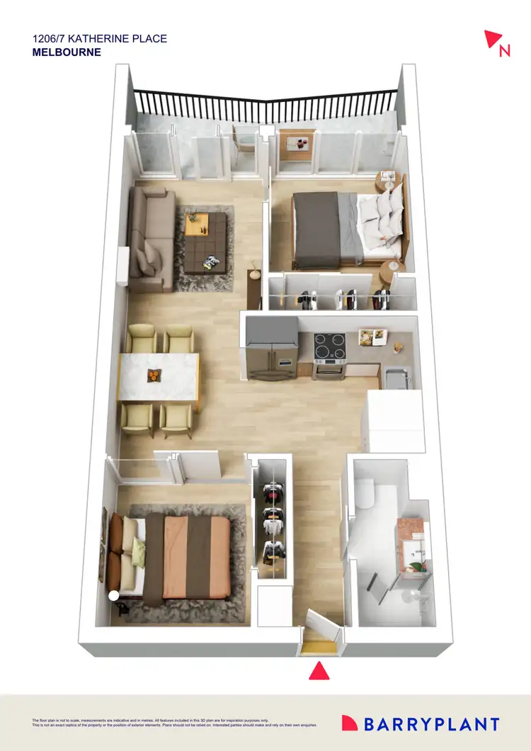 Floorplan of Homely apartment listing, 1206/7 Katherine Place, Melbourne VIC 3000