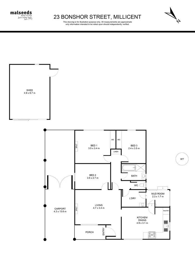 Floorplan of Homely house listing, 23 Bonshor Street, Millicent SA 5280