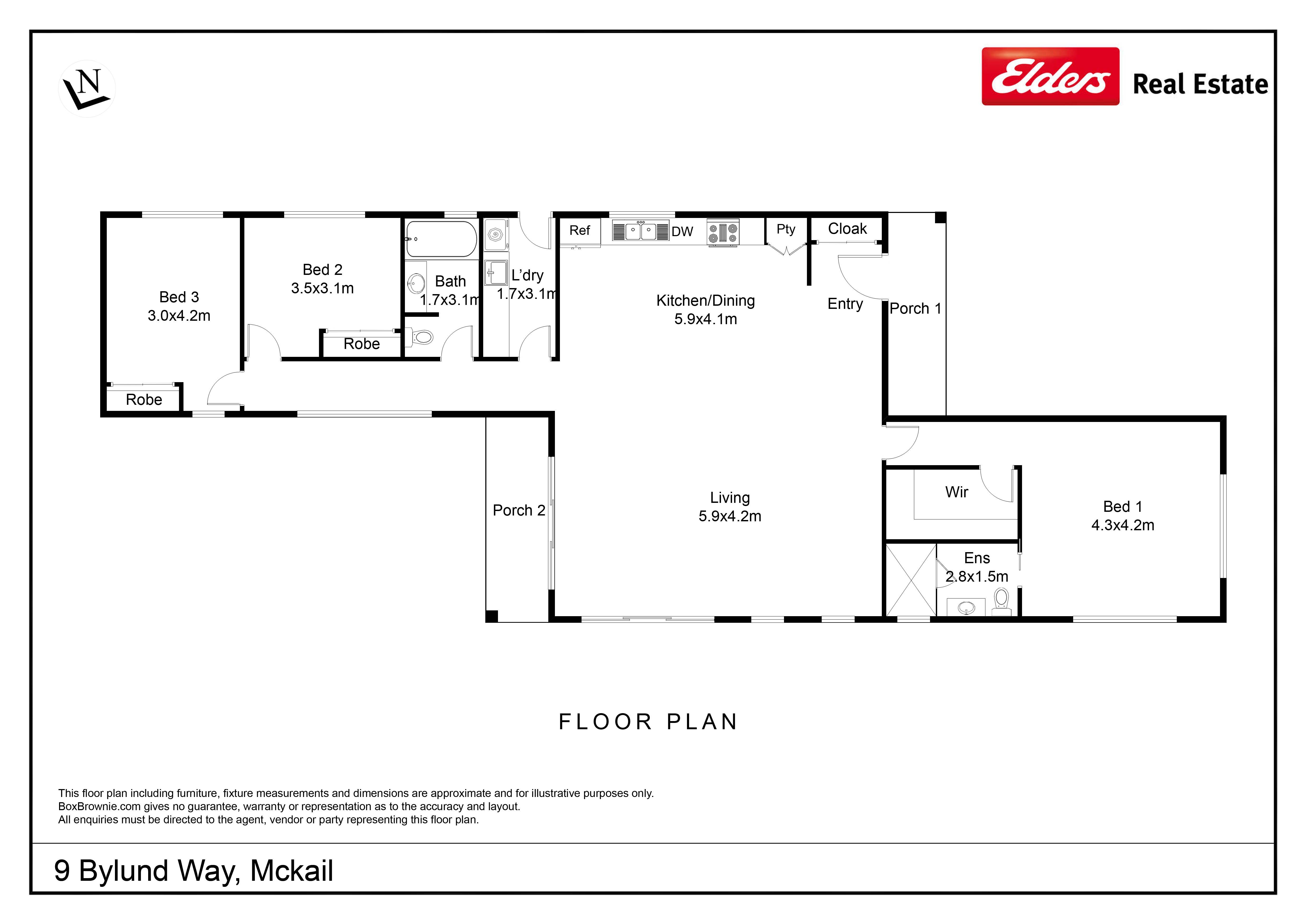 Floorplan of Homely house listing, 9 Bylund Way, Mckail WA 6330