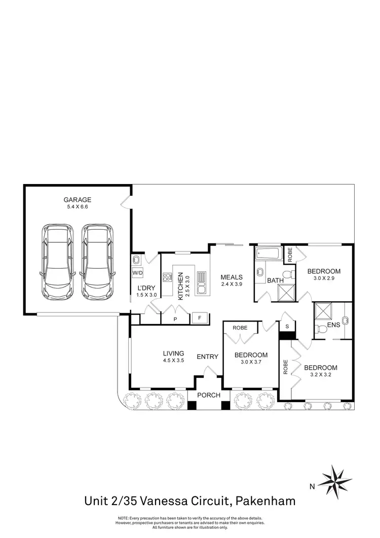 Floorplan of Homely house listing, 2/35 Vanessa Circuit, Pakenham VIC 3810