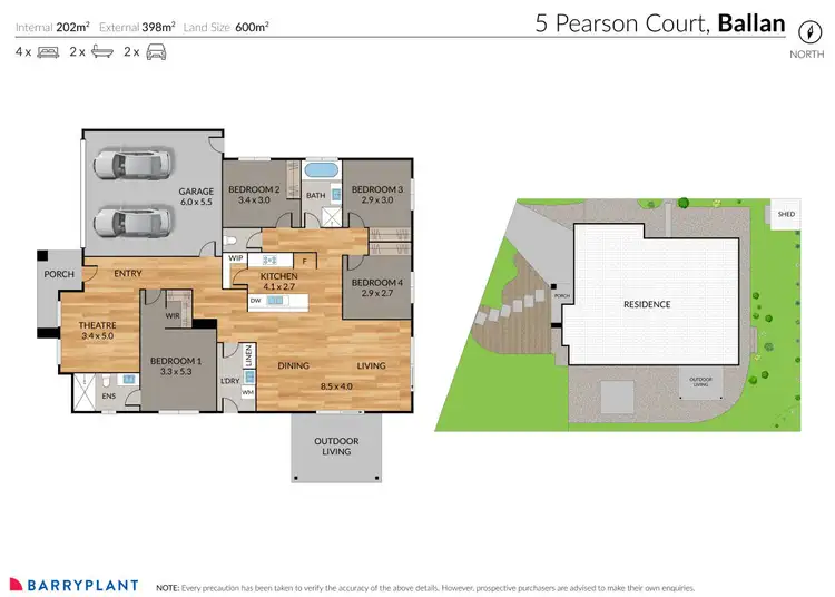 Floorplan of Homely house listing, 5 Pearson Court, Ballan VIC 3342