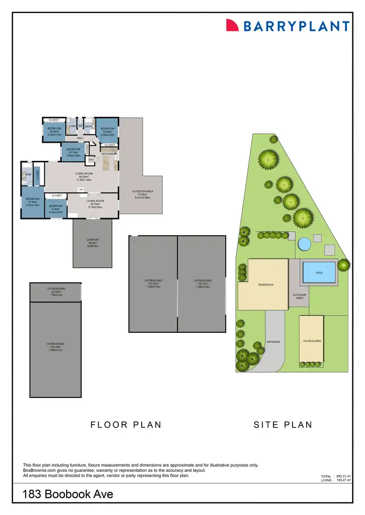 Floorplan of Homely rural property listing, 183 Boobook Avenue, Red Cliffs VIC 3496