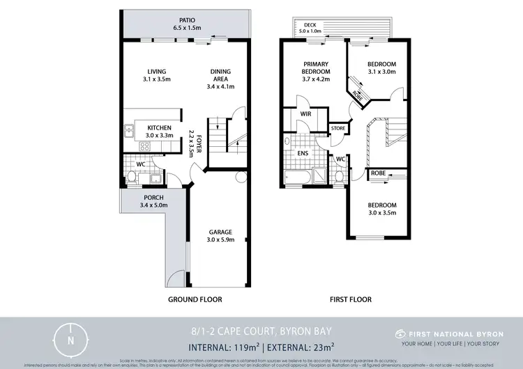 Floorplan of Homely townhouse listing, 8/1-2 Cape Court, Byron Bay NSW 2481