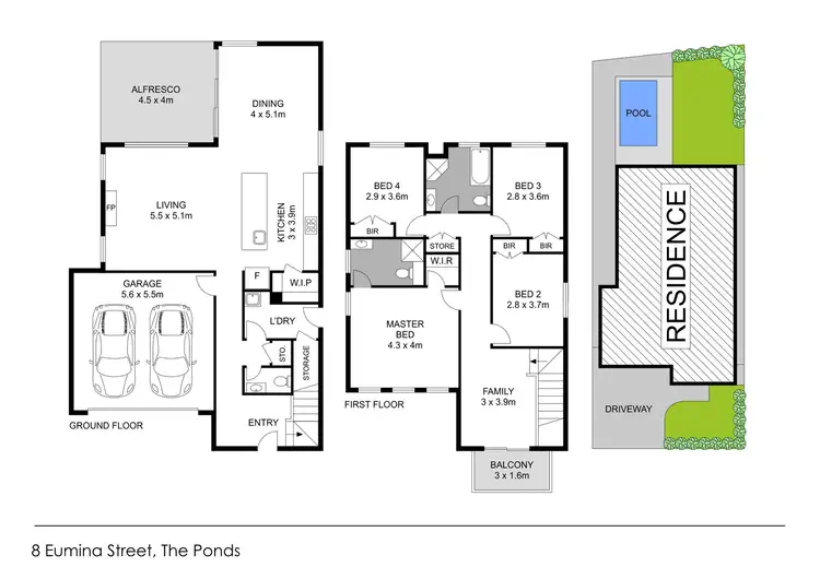 Floorplan of Homely house listing, 8 Eumina Street, The Ponds NSW 2769